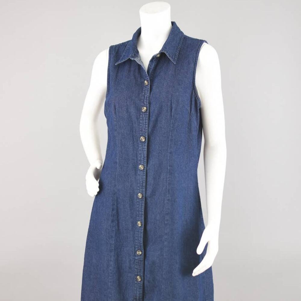 Vintage Basic Editions Button Down Jean Dress Wom… - image 7